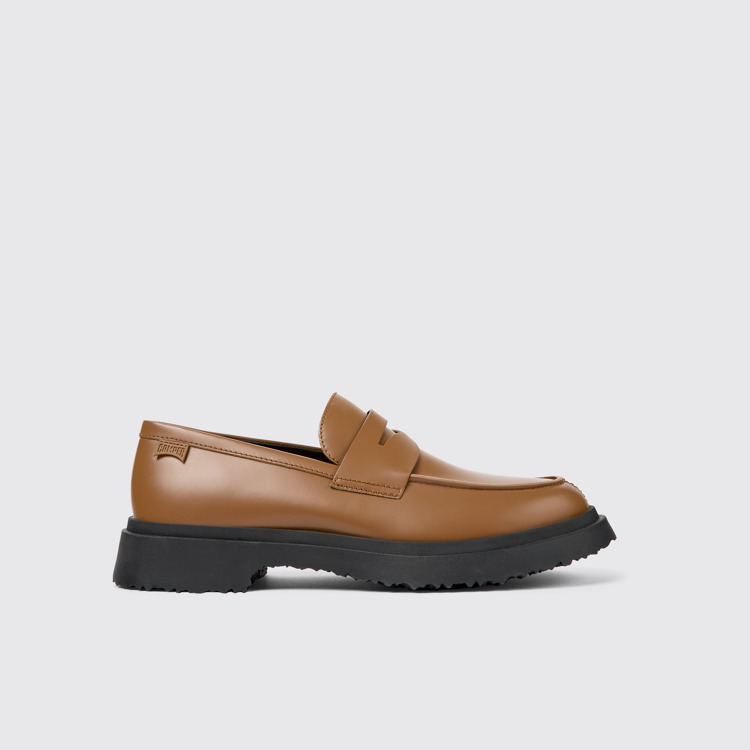 Side view of Walden Brown leather loafers for men