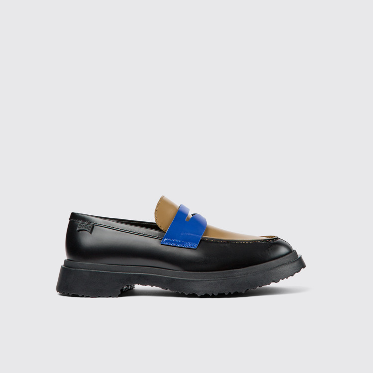 Side view of Twins Multicolored Leather Moccasin for Men