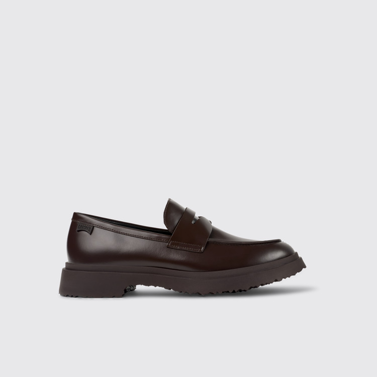 Side view of Walden Brown leather loafers for men