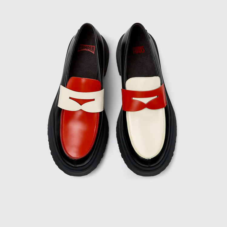 มุมมองด้านบนของ Twins Multicolor Leather Moccasin/Nautical Shoes for Men.