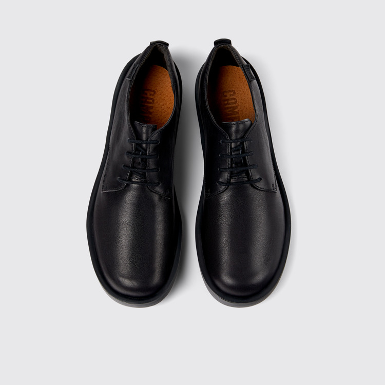 Wagon Sapatos Blucher em couro pretos para homem