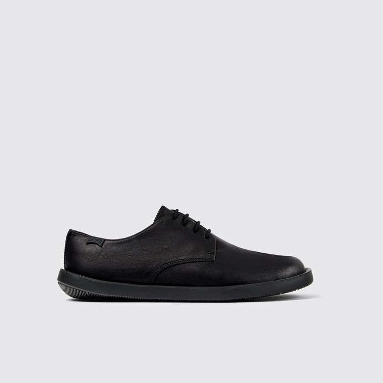 Wagon Chaussures Blucher en cuir noir pour homme