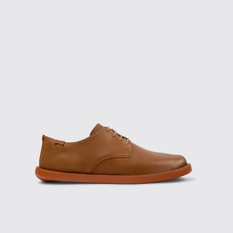 Side view of Wagon Brown Leather Men's Shoes.