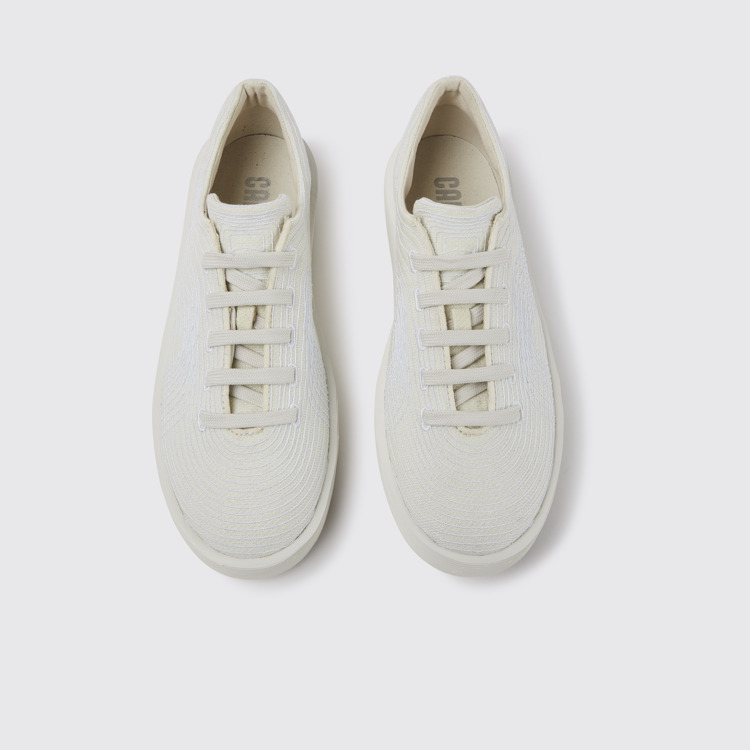 Overhead view of Courb White sneakers for men