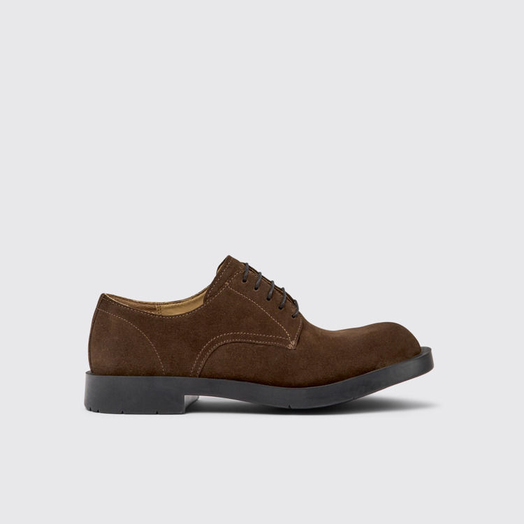 Side view of MIL 1978 Brown nubuck shoes for men