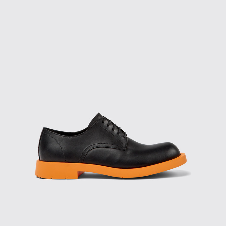 Side view of MIL 1978 Black leather shoes for men