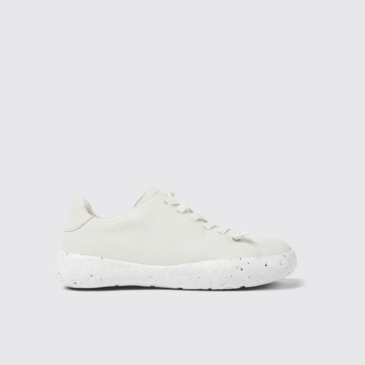 Side view of Peu Stadium White leather sneakers for men