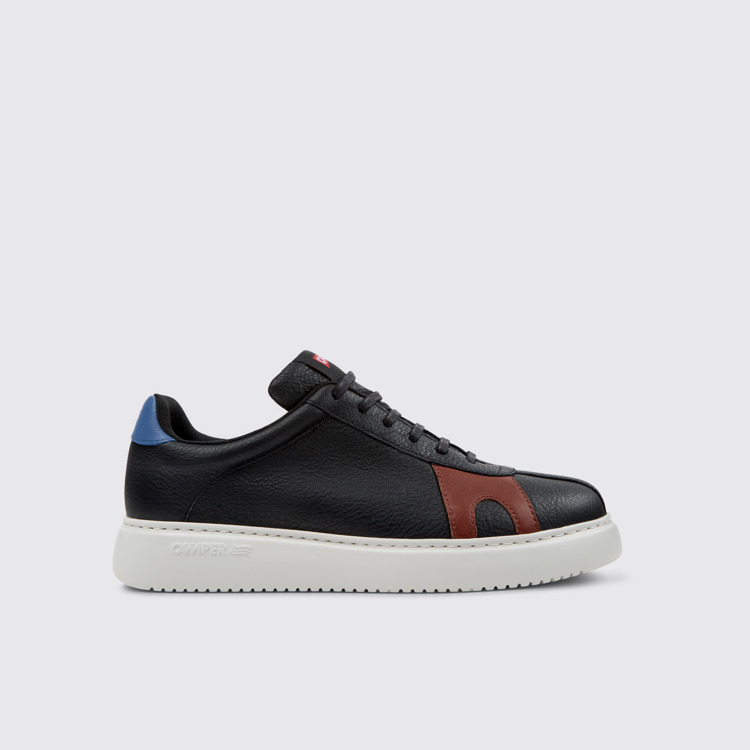 Side view of Twins Multicolor Leather Sneakers for Men.