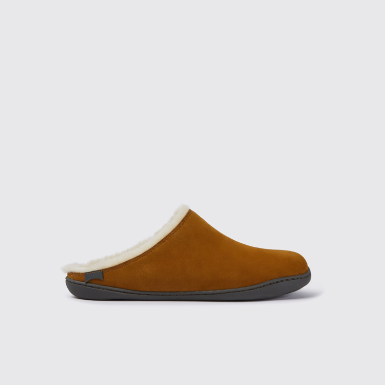 Side view of Peu Brown nubuck shoes for men