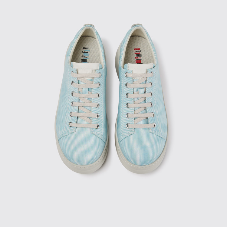 Overhead view of Twins Turquoise printed sneakers