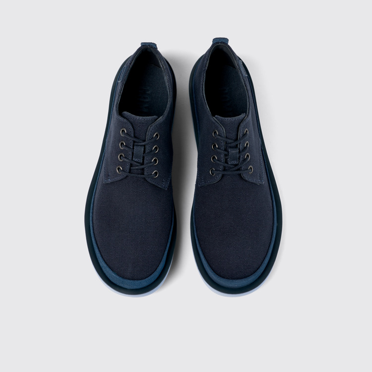 Overhead view of Wagon Blue Textile/Nubuck Blucher for Men