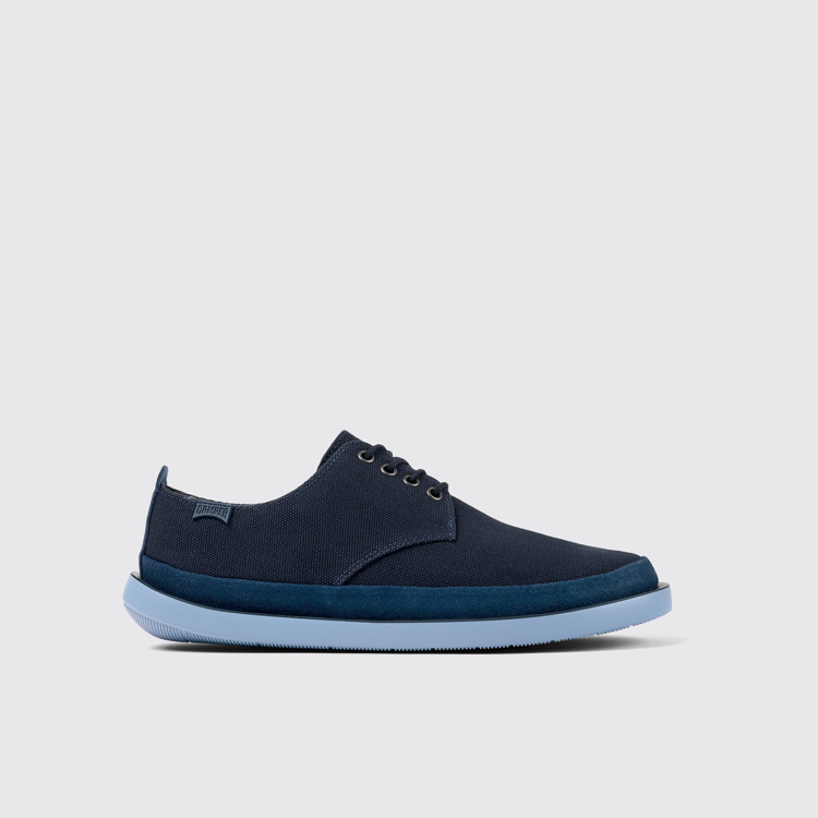 Side view of Wagon Blue Textile/Nubuck Blucher for Men