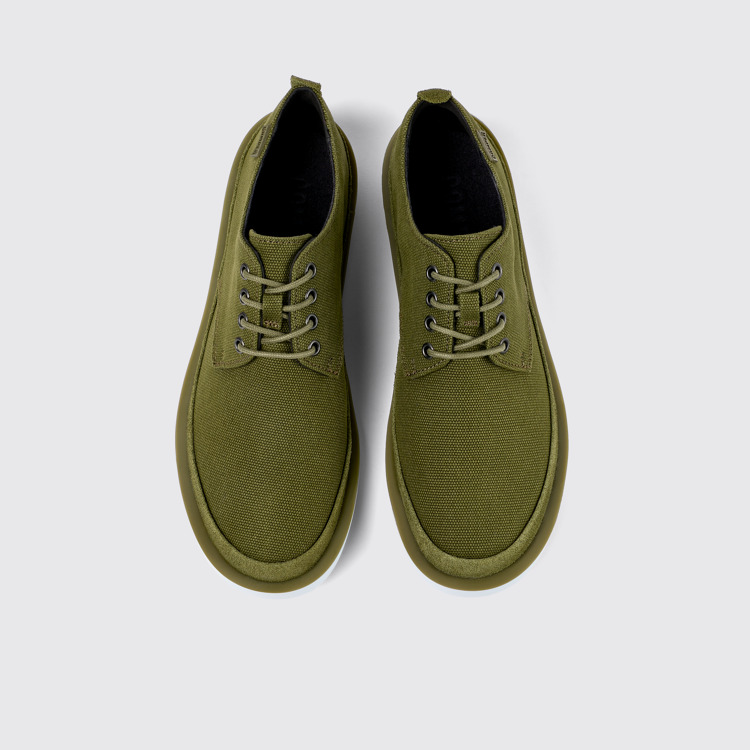 Overhead view of Wagon Green Textile/Nubuck Blucher for Men