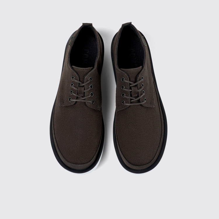 Wagon Chaussures Blucher grises en textile et nubuck pour homme