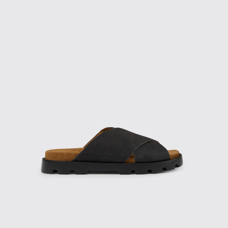 Side view of Brutus Sandal Black men's sandals