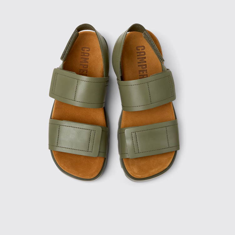 Brutus Sandal Sandales en cuir vert pour homme.