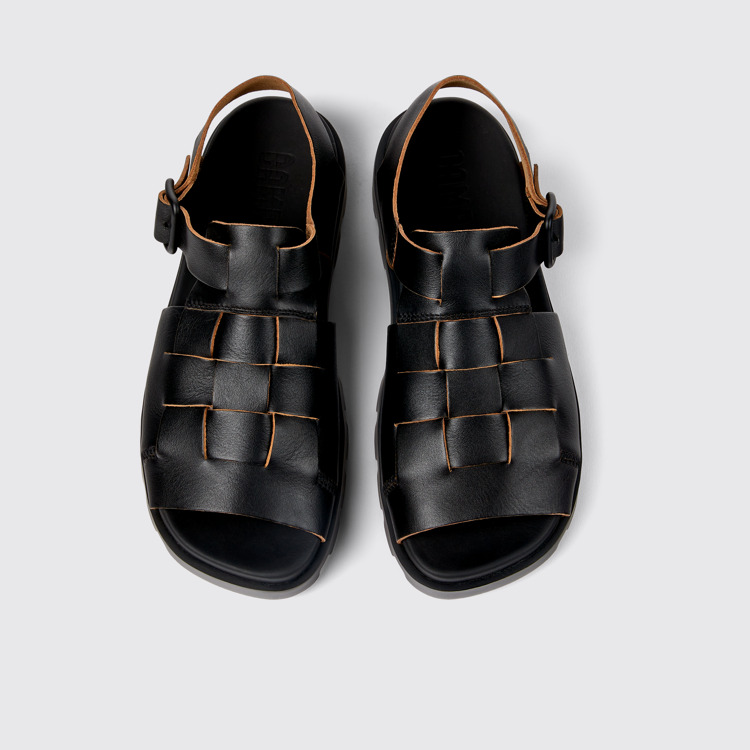 Brutus Sandal Sandalias de piel negra para hombre