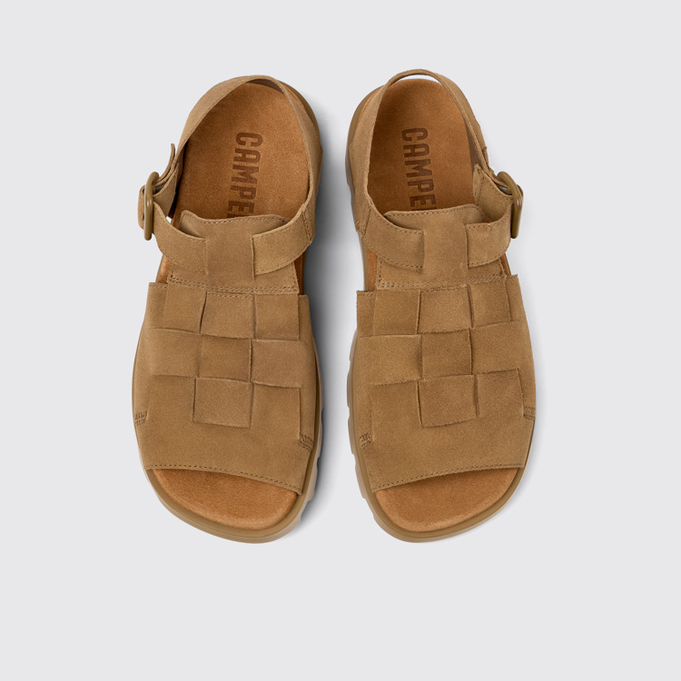 Overhead view of Brutus Sandal Brown Nubuck Sandal for Men