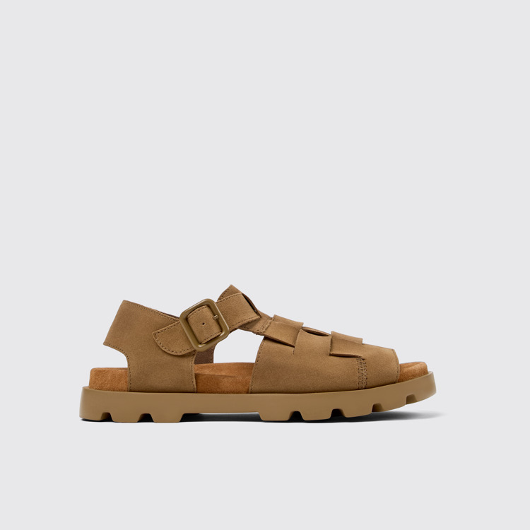 Side view of Brutus Sandal Brown Nubuck Sandal for Men