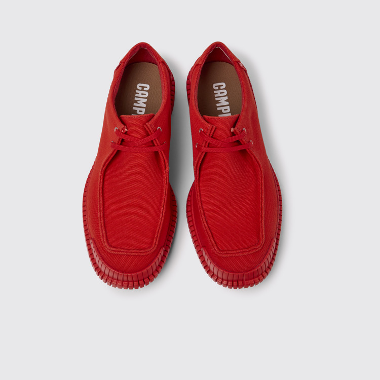 Overhead view of Pix Red recycled cotton shoes for men