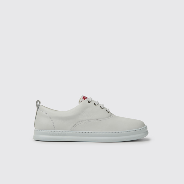 Side view of Runner White leather sneakers for men