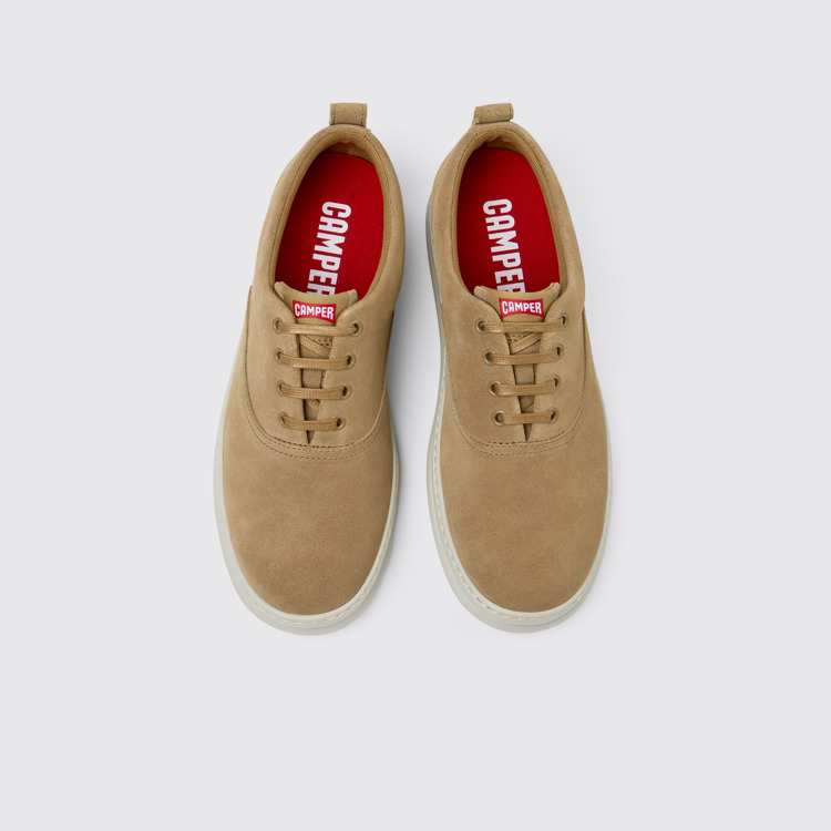 Overhead view of Runner Brown nubuck sneakers for men