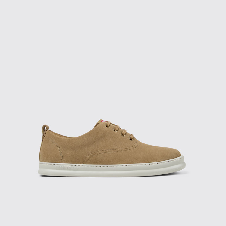 Side view of Runner Brown nubuck sneakers for men