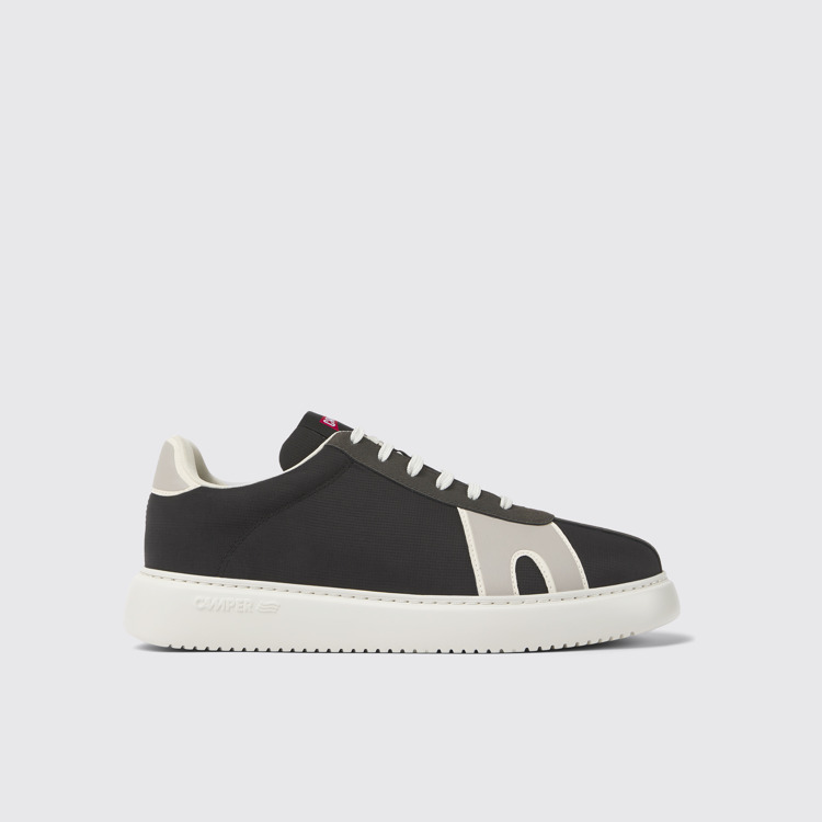 Side view of Runner K21 Black, grey, and white sneakers for men