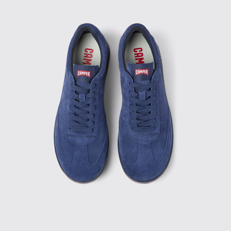 Overhead view of Pelotas XLite Blue nubuck sneakers for men