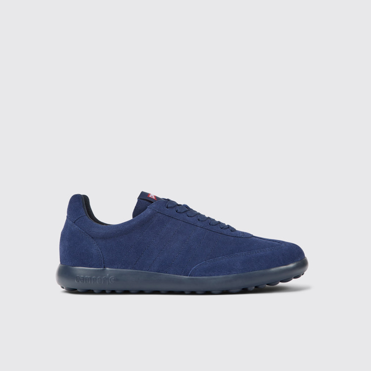 Side view of Pelotas XLite Blue nubuck sneakers for men