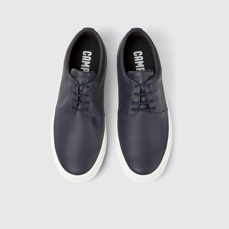 Overhead view of Chasis Blue leather shoes for men