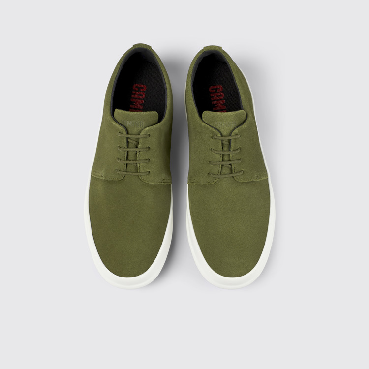 Overhead view of Chasis Green Nubuck Blucher for Men