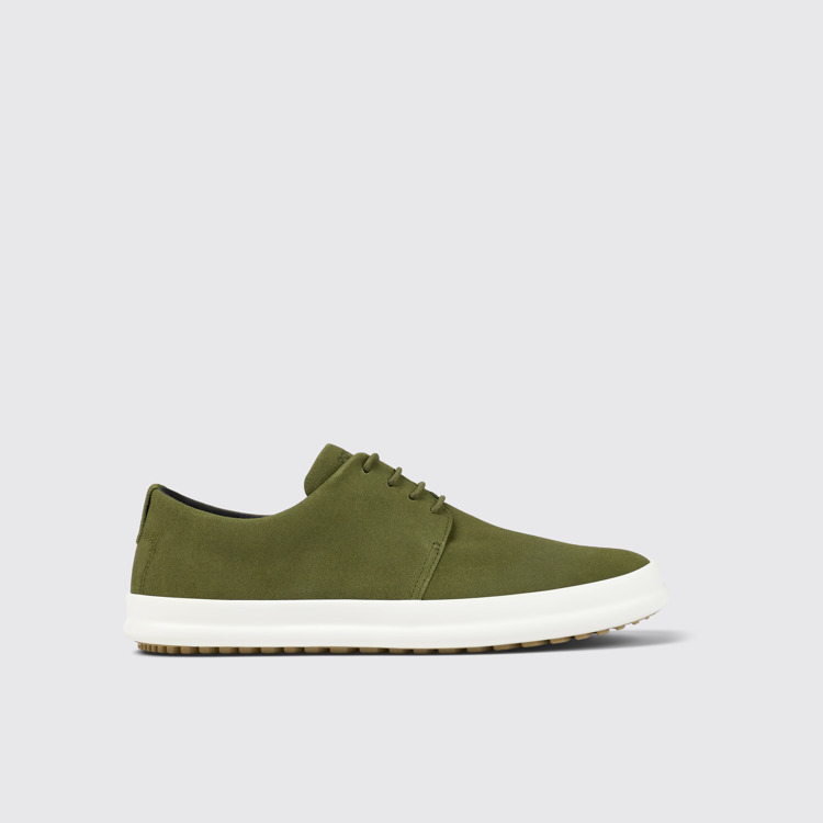 Side view of Chasis Green Nubuck Blucher for Men