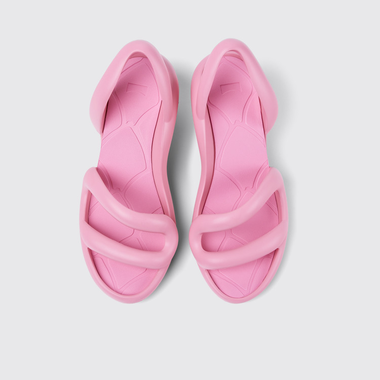 Overhead view of Kobarah Pink unisex sandal