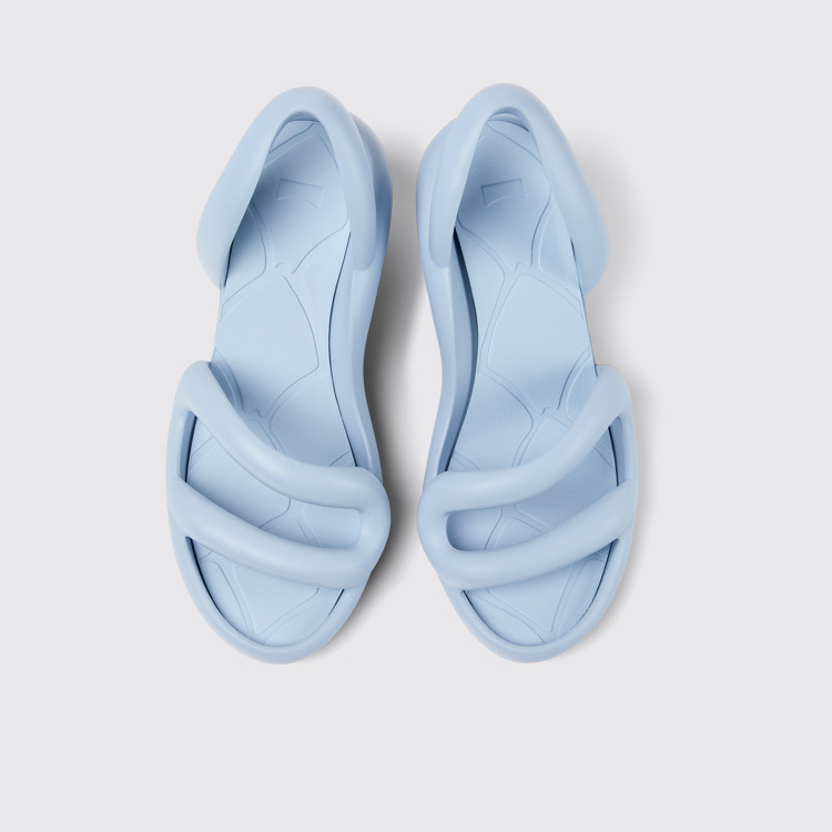 Overhead view of Kobarah Light blue unisex sandal