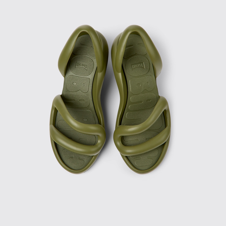 Overhead view of Kobarah Green unisex Sandal