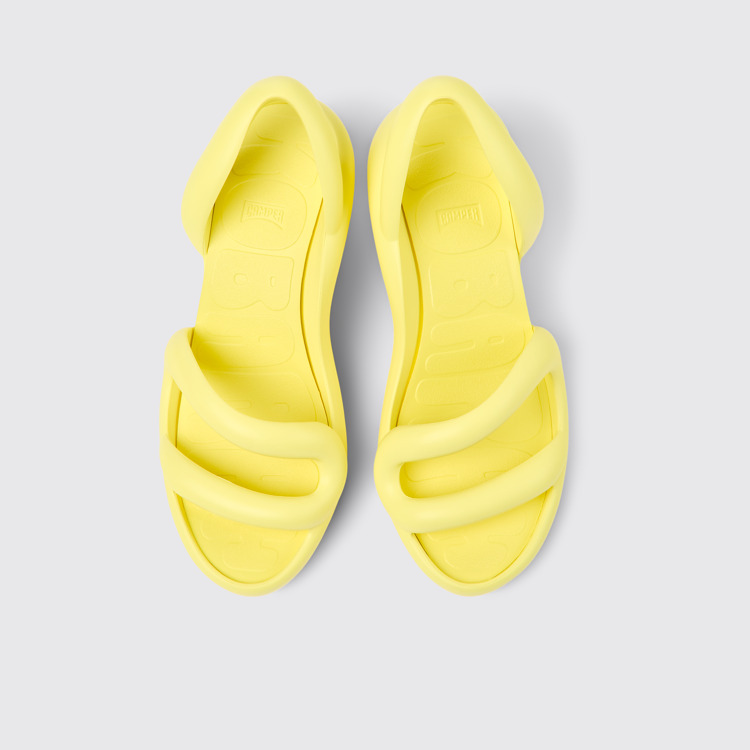 Overhead view of Kobarah Yellow unisex Sandal