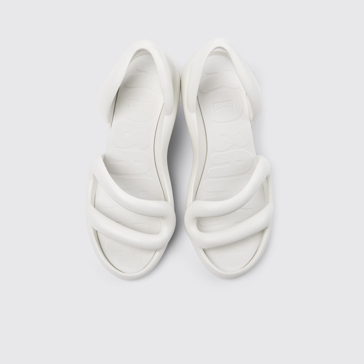 Overhead view of Kobarah White Textile Sandals for Men.