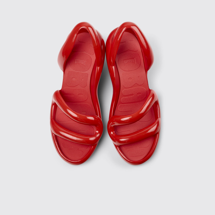 Overhead view of Kobarah Red Sandal for Men.