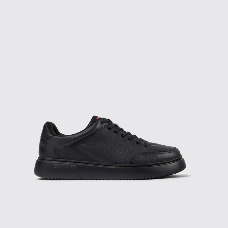 Side view of Runner K21 Black leather sneakers for men