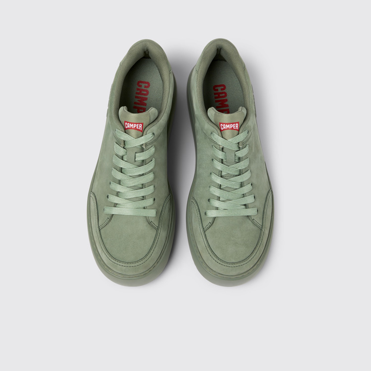 Overhead view of Runner K21 Green nubuck sneakers for men