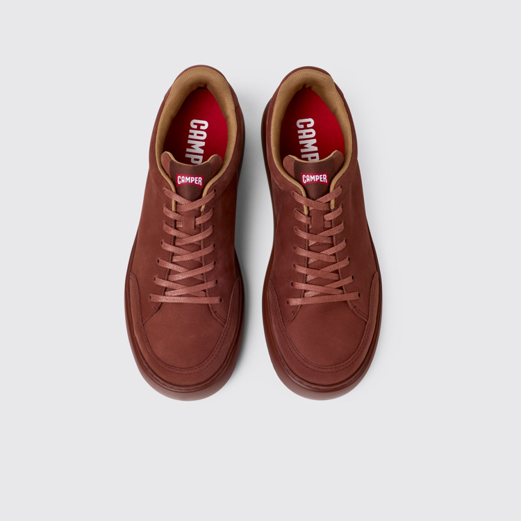 Overhead view of Runner K21 Red nubuck sneakers for men