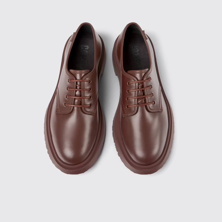 Overhead view of Walden Burgundy leather lace-up shoes for men