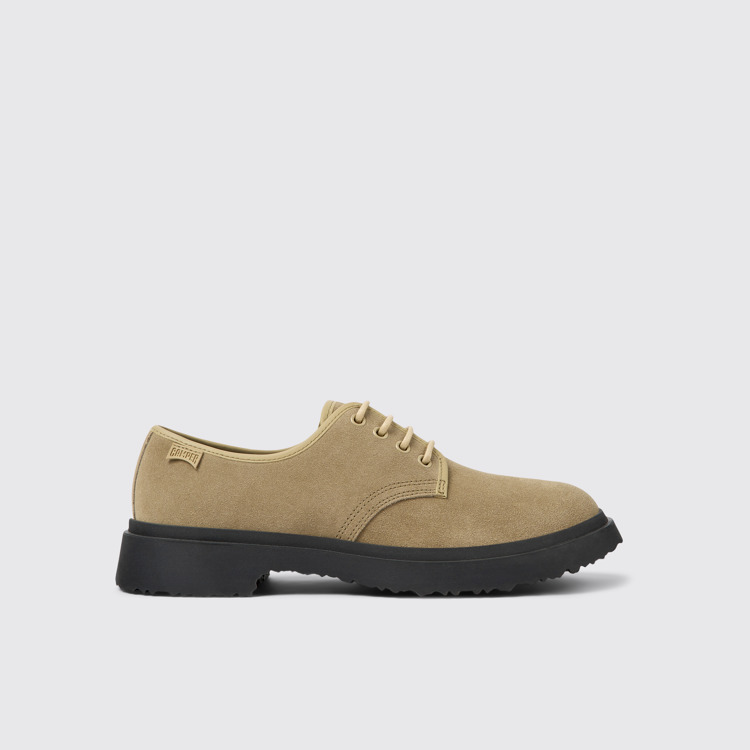 Side view of Walden Beige leather shoes for men