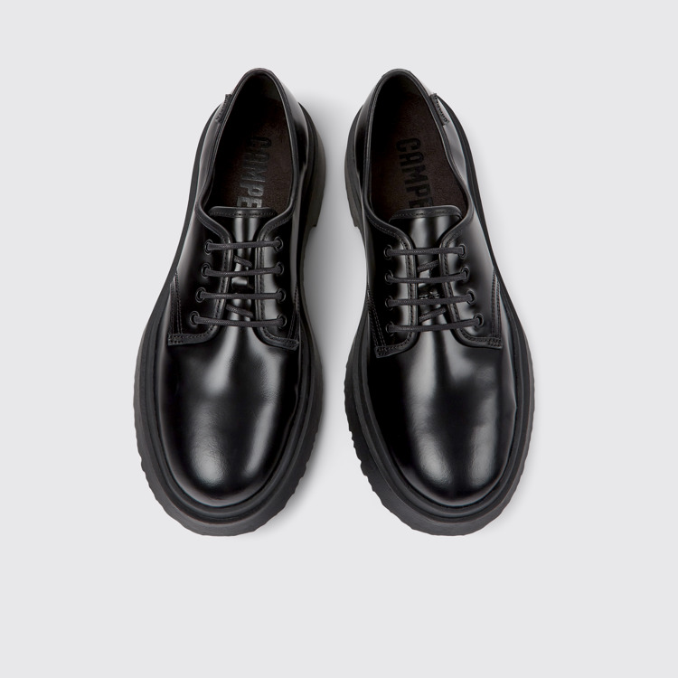 Overhead view of Walden Black leather shoes for men