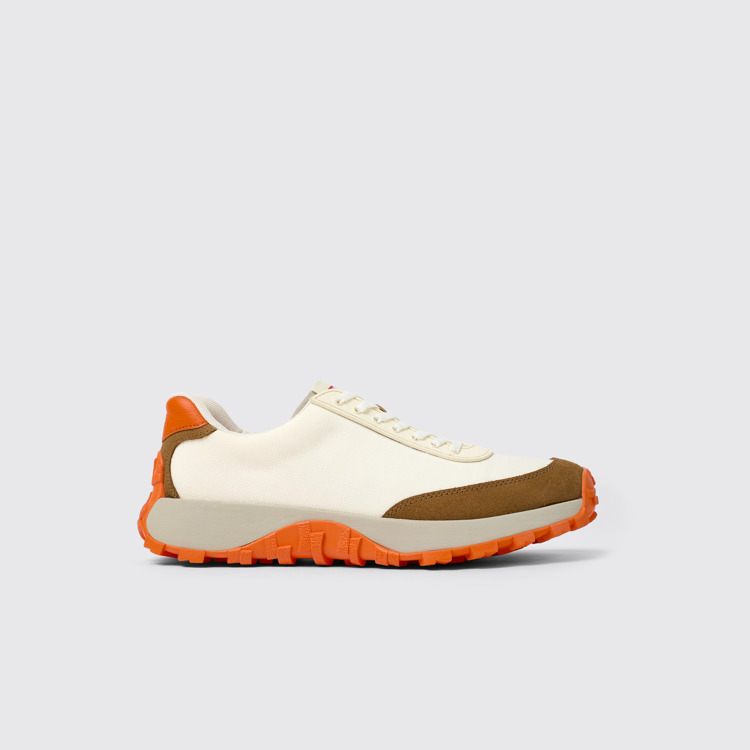 Side view of Drift Trail VIBRAM White Textile/Nubuck Sneaker for Men