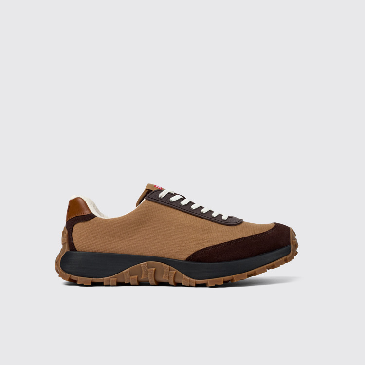 Side view of Drift Trail VIBRAM Brown Textile/Nubuck Sneaker for Men