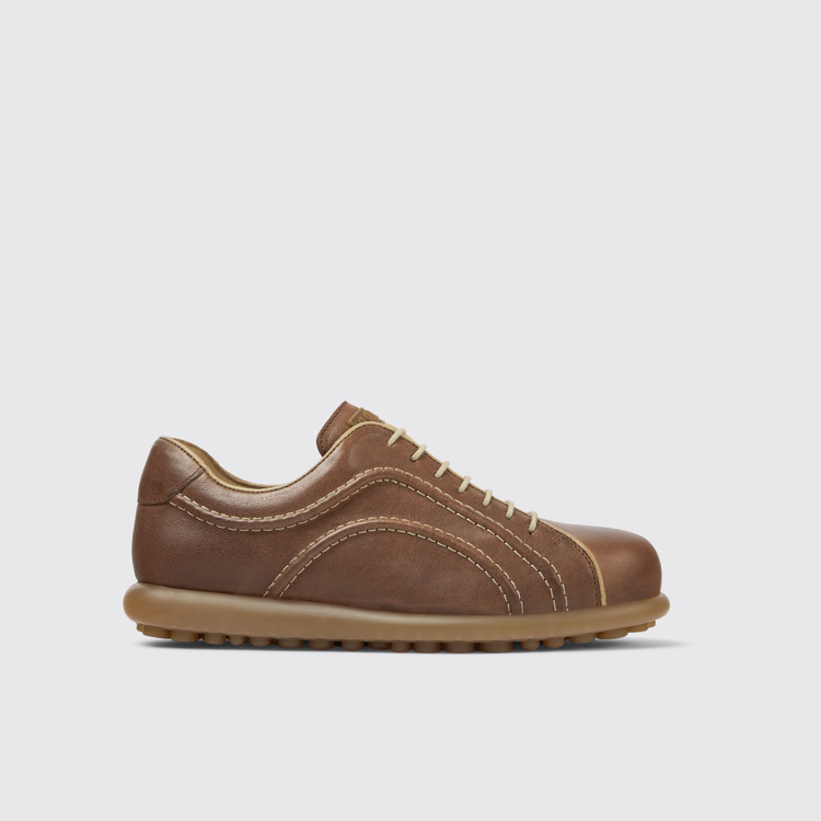 Side view of Pelotas Brown vegetable tanned leather  shoes for men