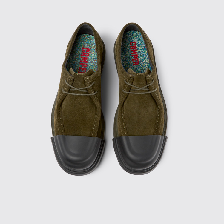 Overhead view of Junction Green Nubuck Wallabee for Men