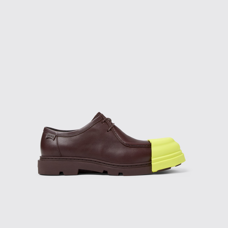 Side view of Junction Burgundy leather shoes for men